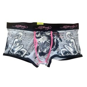 Y2K Ed Hardy Hell Raiser panthers girls graphic design Boxer Briefs black pink